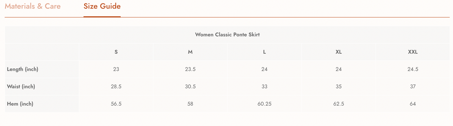 Women's Classic Ponte Skirt