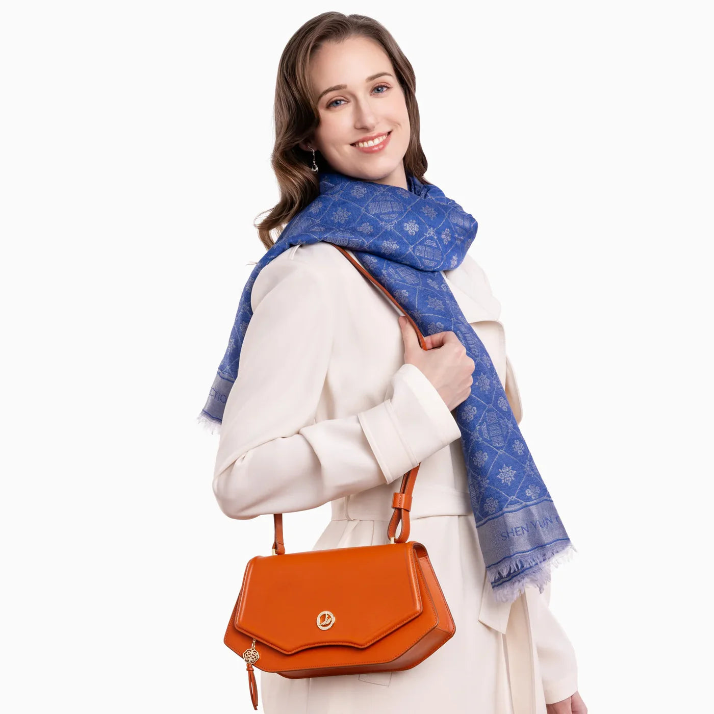 Manchurian Elegance Crossbody Bag with pouch - Brown