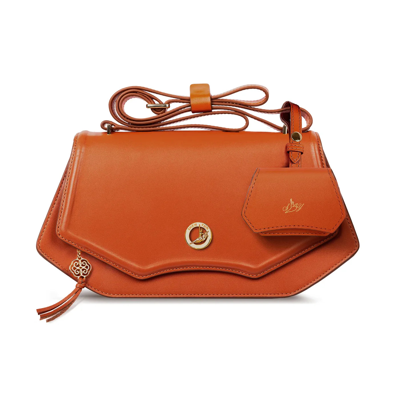 Manchurian Elegance Crossbody Bag with pouch - Brown