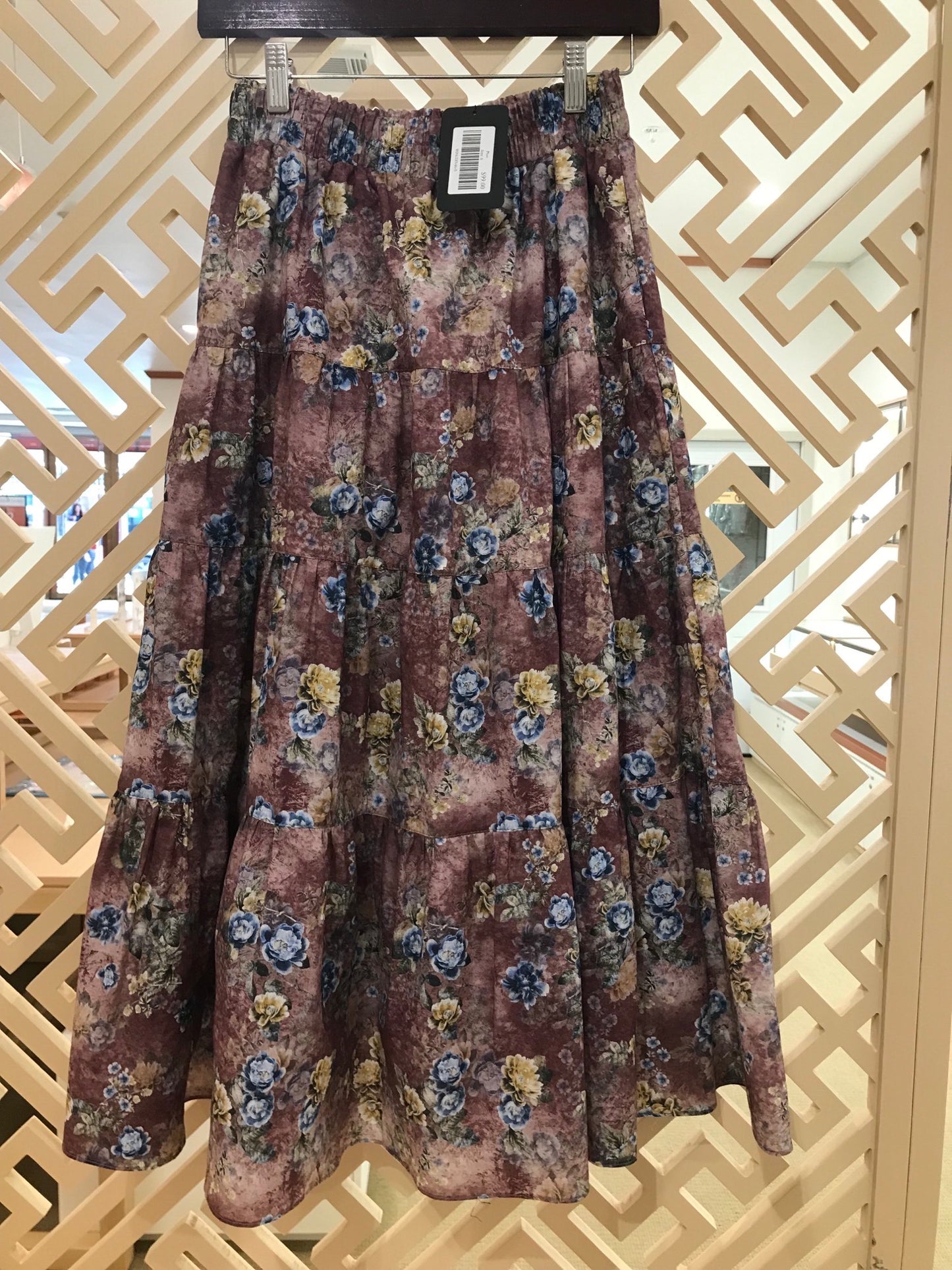 Floral Tiered Maxi Skirt Size S