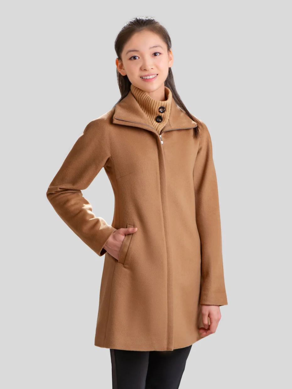 Women's Pure Cashmere Coat - Camel