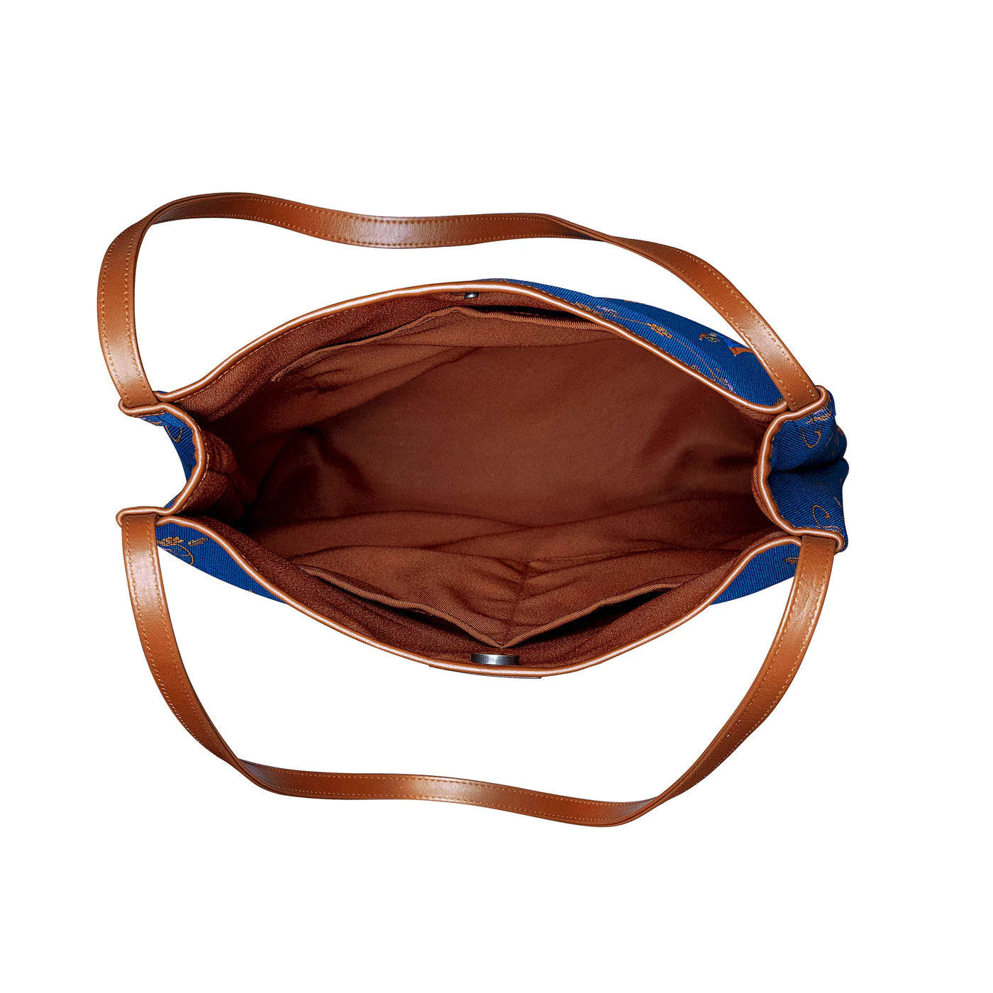 Lantern Grace Tote Bag with Leather Handle - Blue