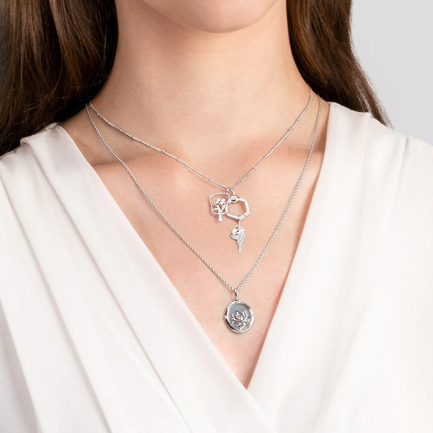 Noble Lotus Charm - Silver