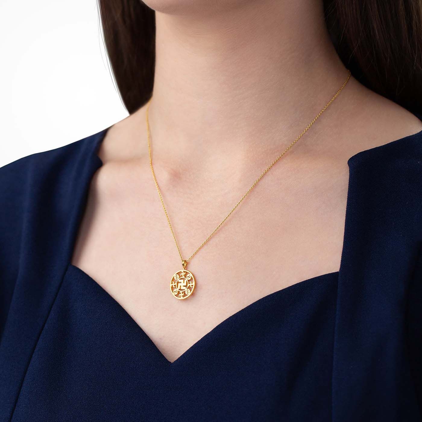 Falun Pendant - 24kt Yellow Gold 17mm (without Chain)