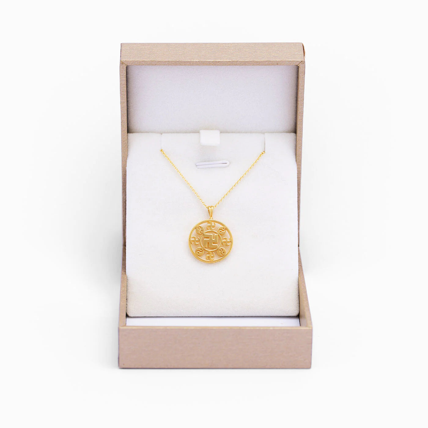 Falun Pendant - 24kt Yellow Gold 17mm with 18kt Yellow Gold Chain