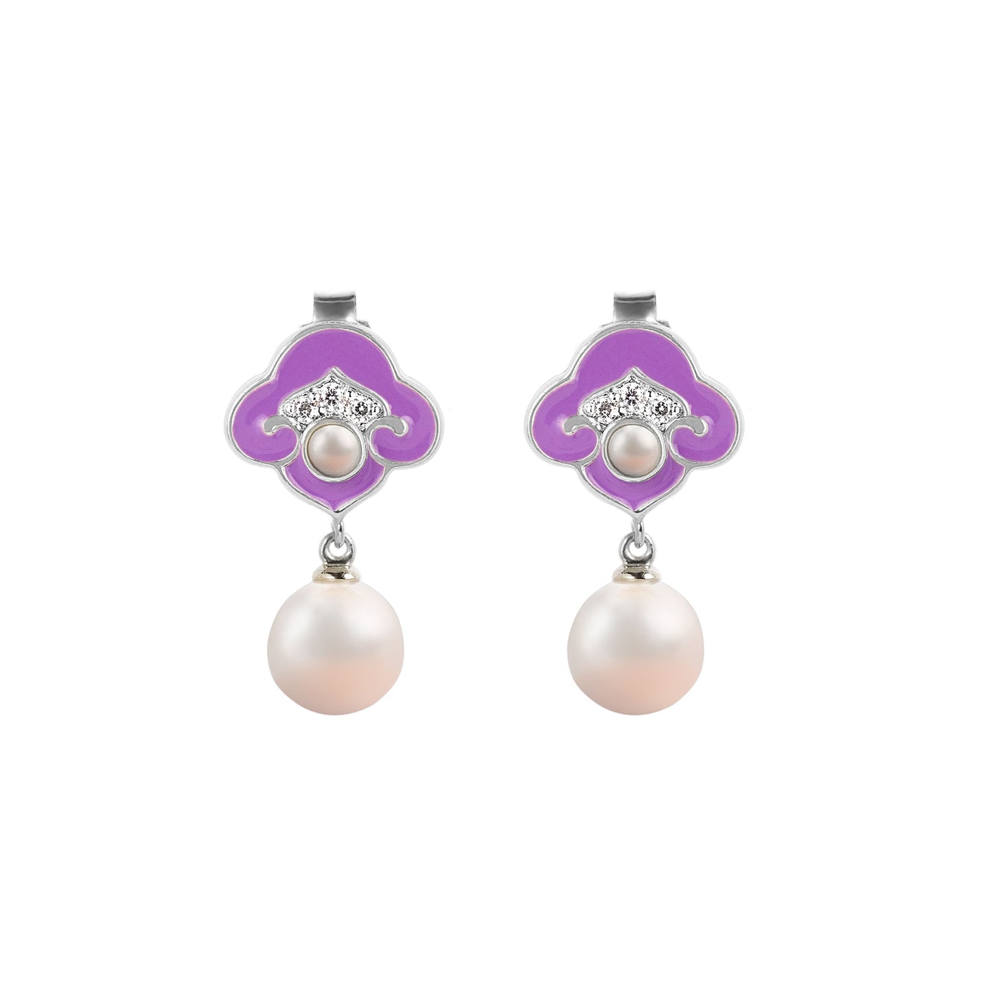 Heavenly Cloud Earrings  Purple