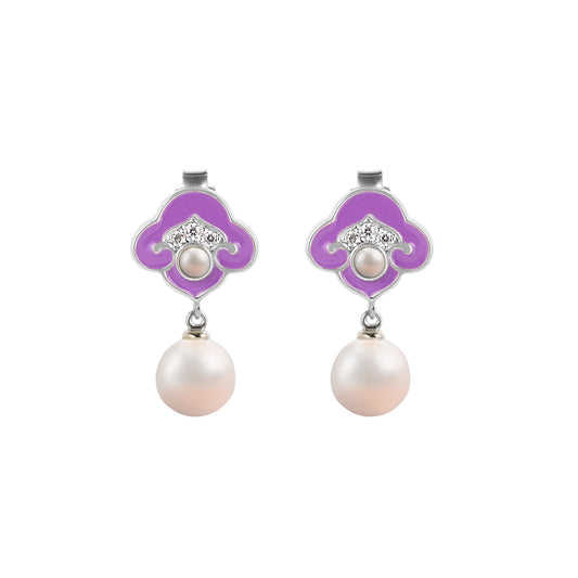 Heavenly Cloud Earrings  Purple