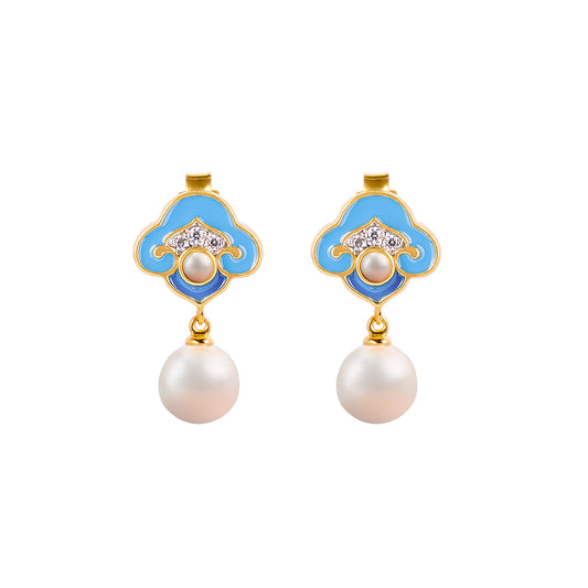Heavenly Cloud Earrings  Blue
