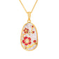 Plum Blossom Mosaic Mother of Pearl Necklace  Gold