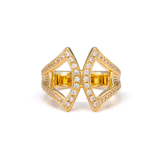 Marvelous Fan Scarf Ring Gold