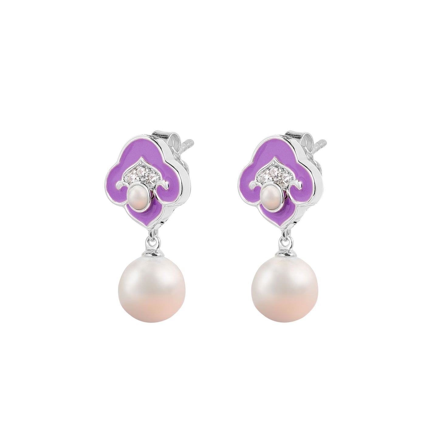 Heavenly Cloud Earrings  Purple