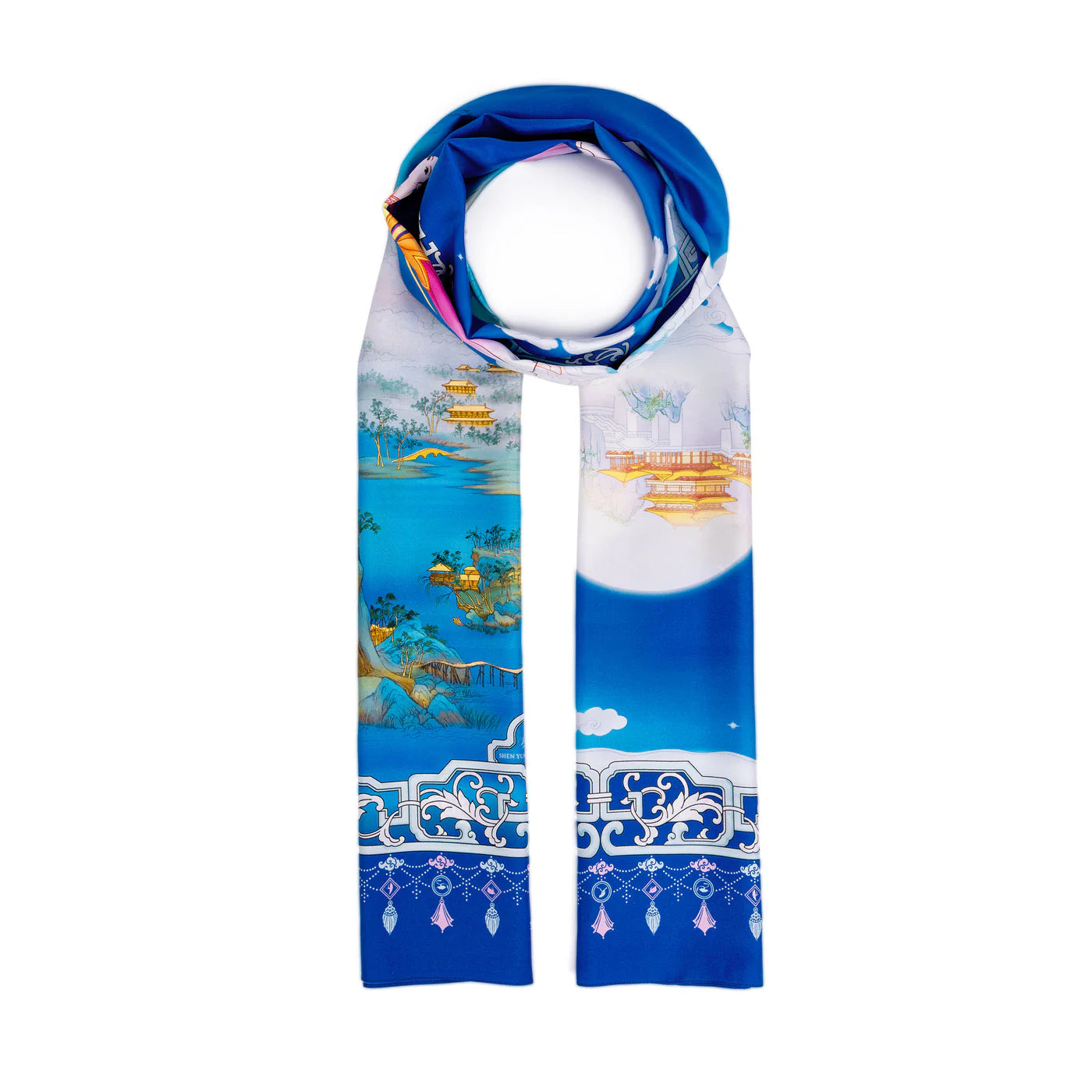 Moon Goddess Long Silk Scarf