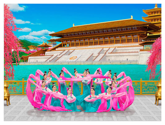 Sleeves of the Tang Palace Giclée Print 16" x 12"