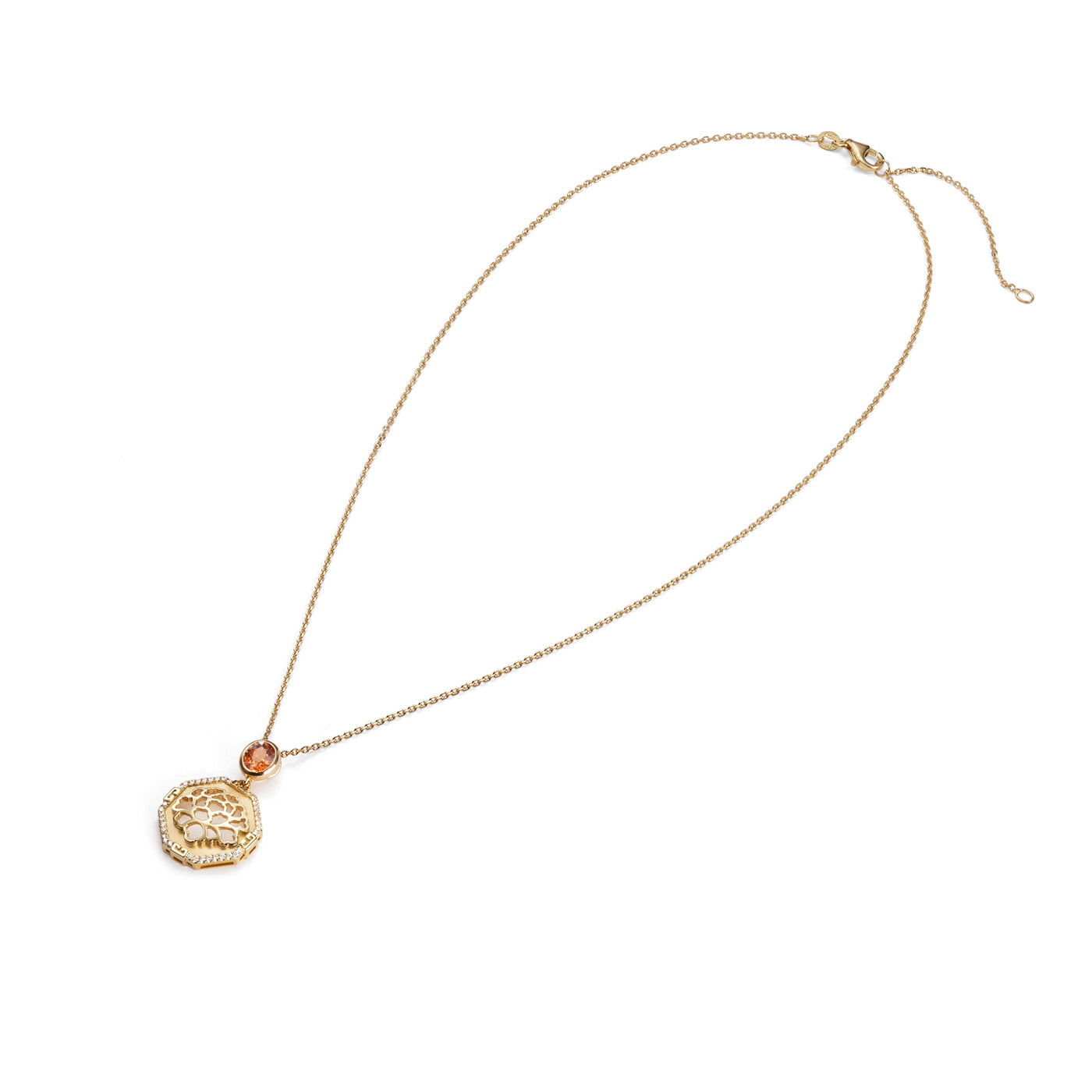 The Tang Elegance Necklace  18kt Yellow Gold with Spessartite Garnet
