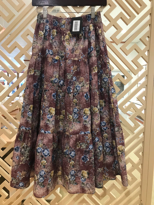 Floral Tiered Maxi Skirt Size S