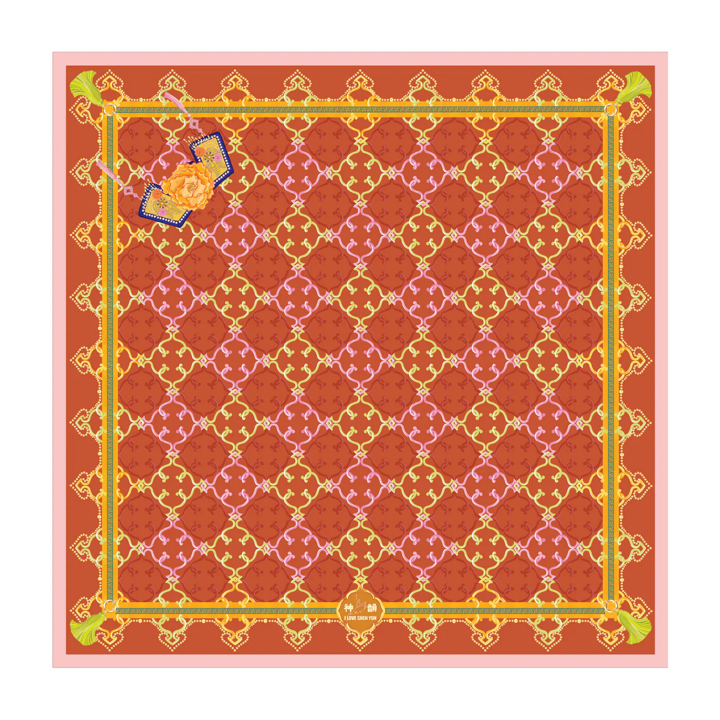 Manchurian Elegance Square Scarf - Bronze