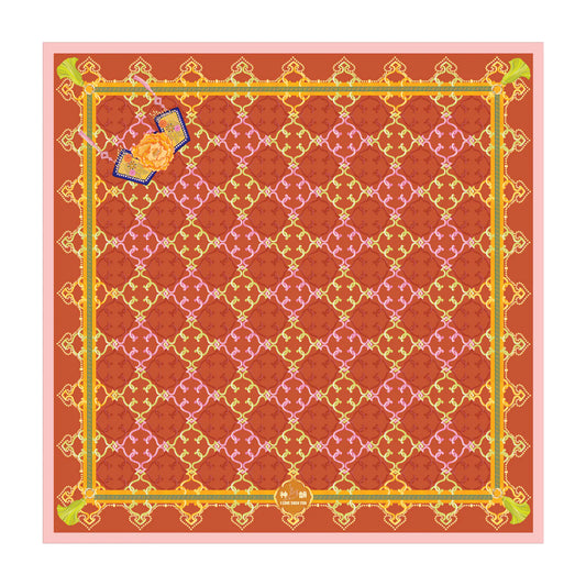 Manchurian Elegance Square Scarf - Bronze