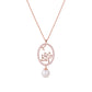 Lotus Fairies Oval Necklace  Rose Gold