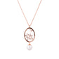Lotus Fairies Oval Necklace  Rose Gold