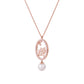 Lotus Fairies Oval Necklace  Rose Gold