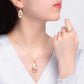 Plum Blossom Mosaic Mother of Pearl Earrings Gold