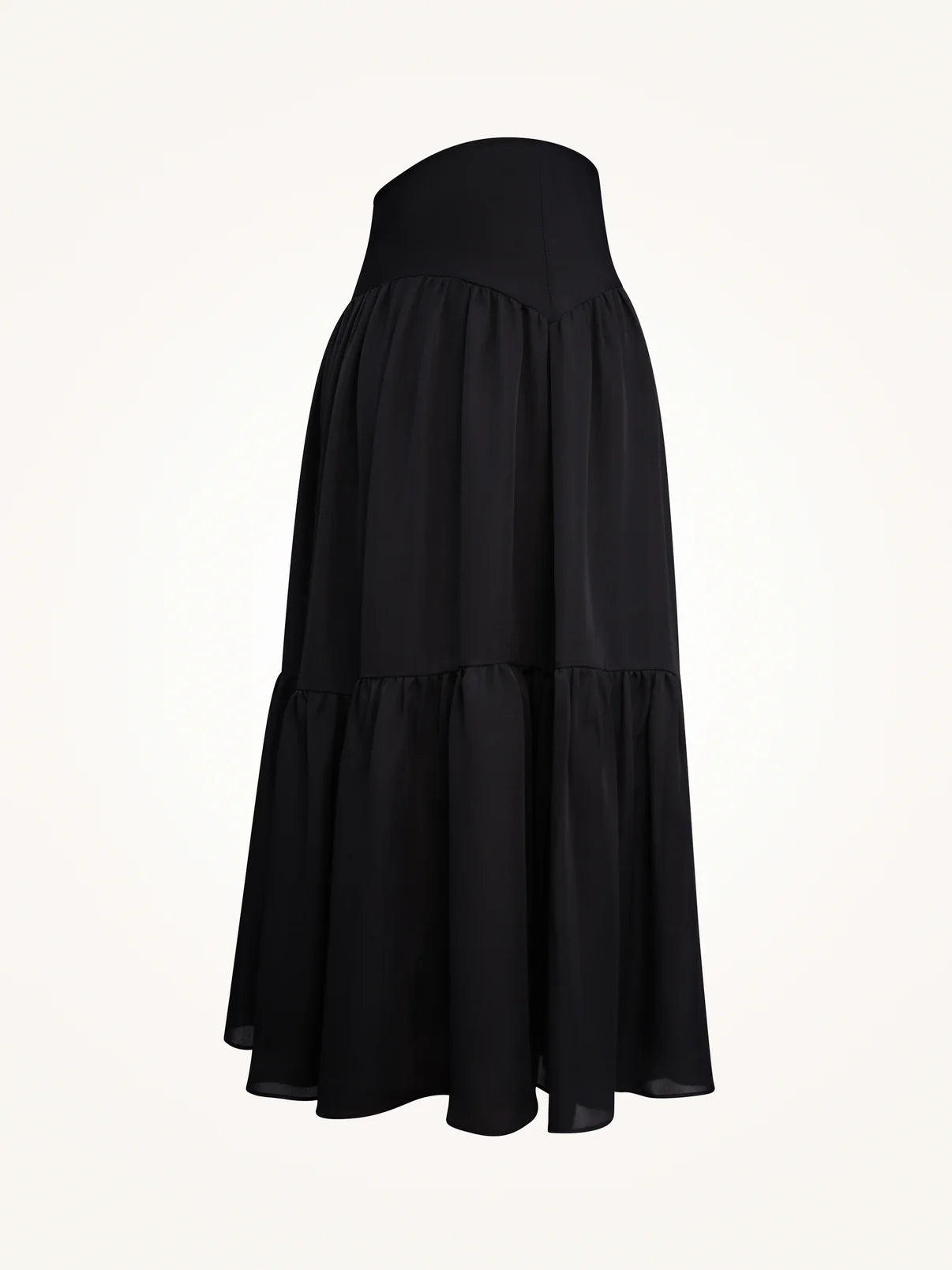 Women's Silk Gauze Tiered Midi Skirt