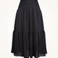 Women's Silk Gauze Tiered Midi Skirt