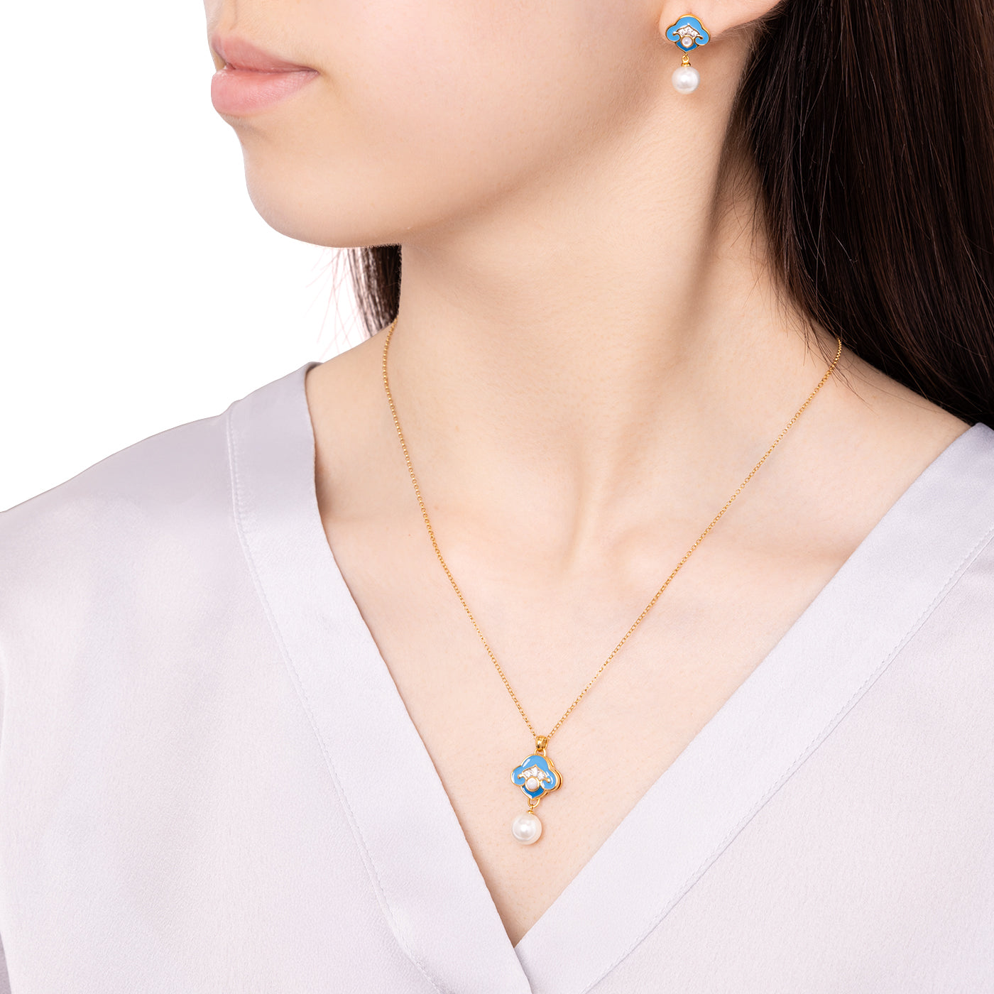 Heavenly Cloud Earrings  Blue