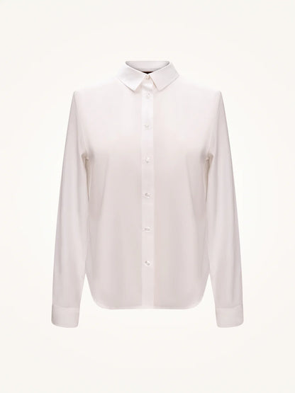 Women's Cropped Boxy Cotton Shirt White