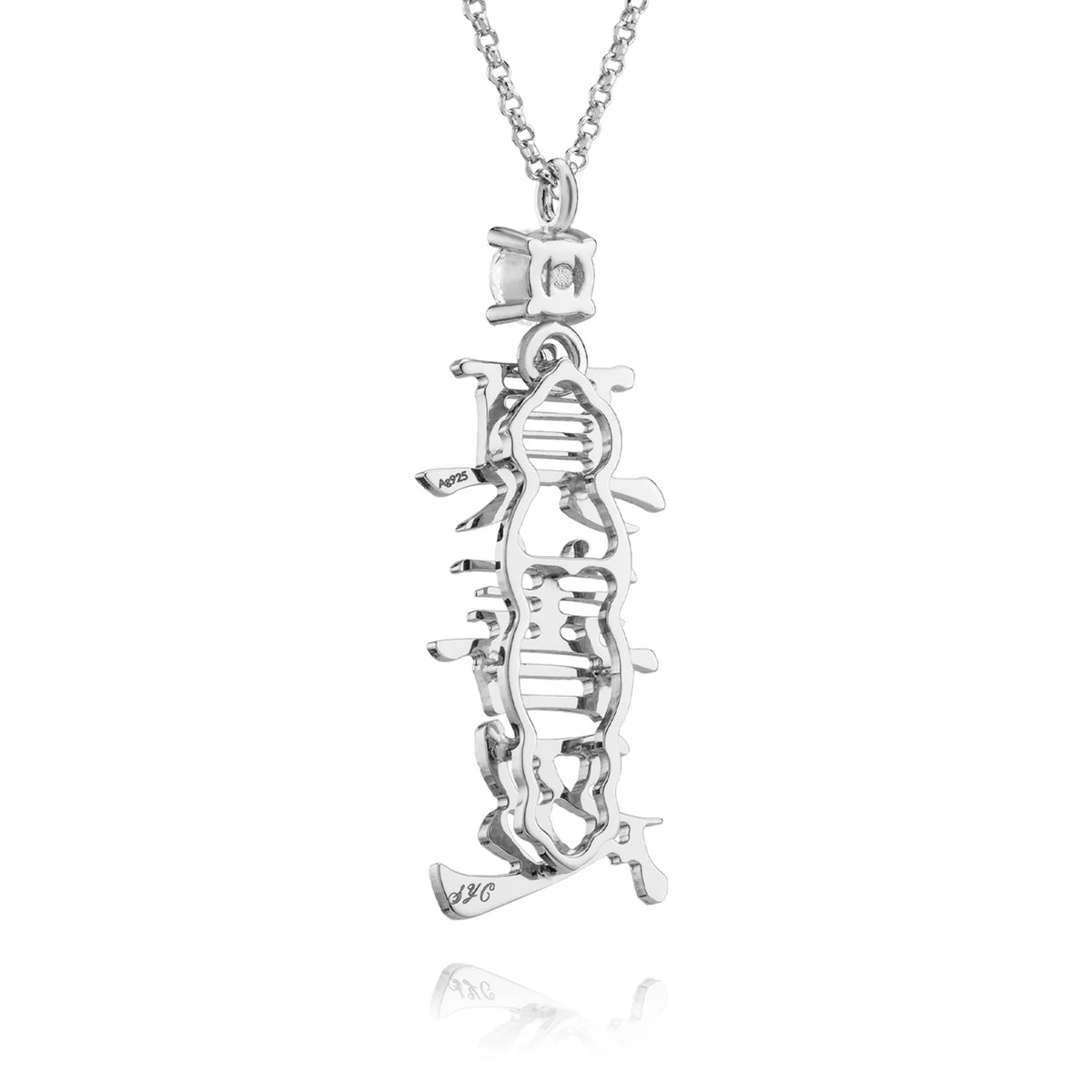 Zhen Shan Ren Words Silver Necklace