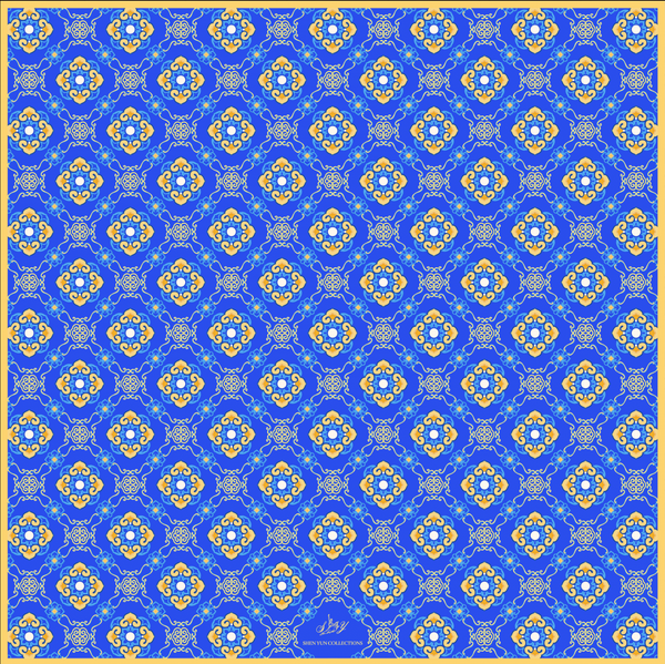 Blissful Ruyi Silk Scarf Royal Blue