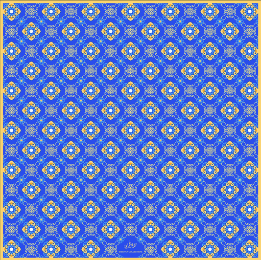 Blissful Ruyi Silk Scarf Royal Blue