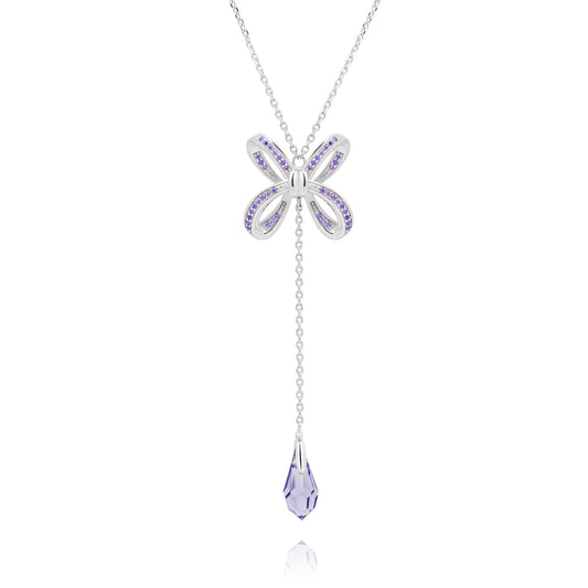 Blissful Knot Necklace  Silver