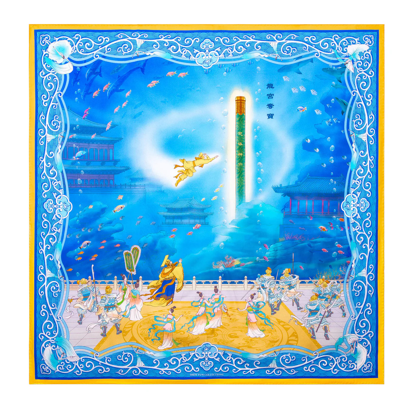 Monkey King and the Dragon Palace Silk Scarf