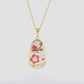 Plum Blossom Mosaic Mother of Pearl Necklace  Gold