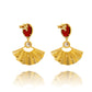 Radiant Fan Earrings Ruby