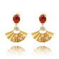 Radiant Fan Earrings Ruby