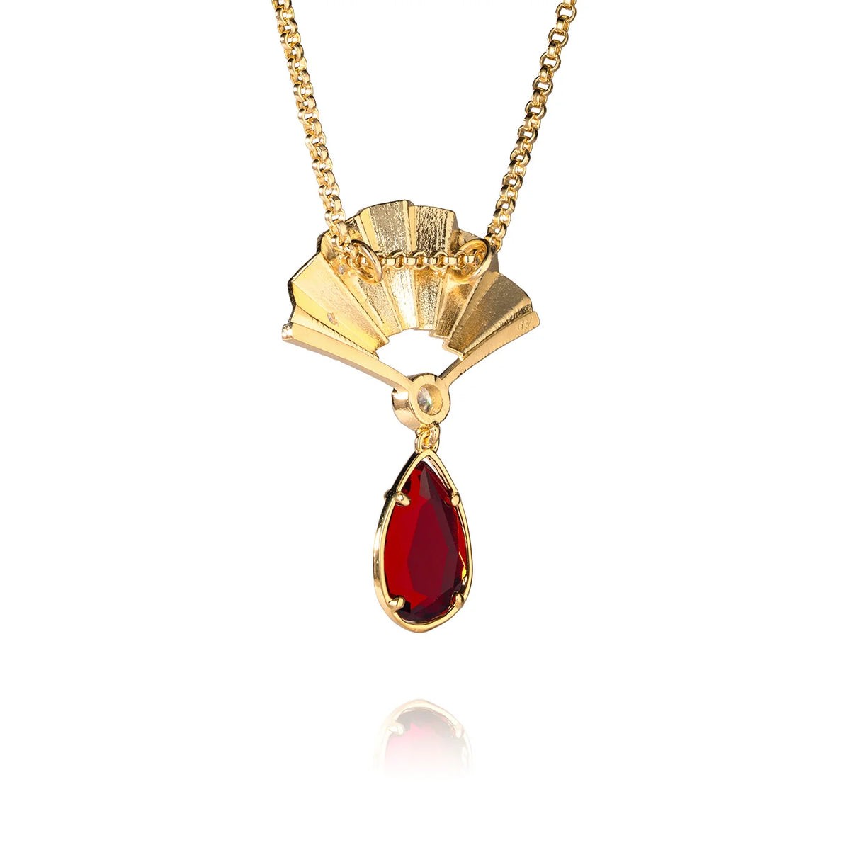 Radiant Fan Necklace Ruby