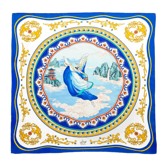 Phoenix of the Sapphire World Scarf with frame
