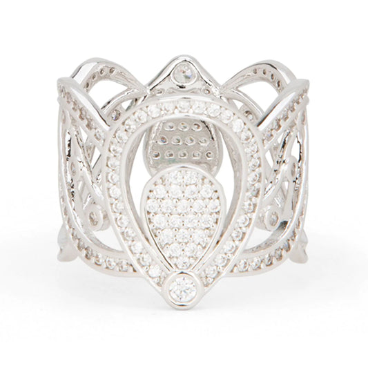 Phoenix Fairies Scarf Ring - Silver