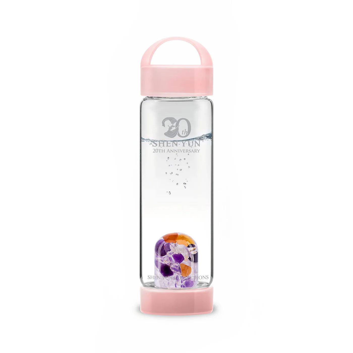 Gemstone Bottle Anti-Slip Silicone Grip Handle Rose
