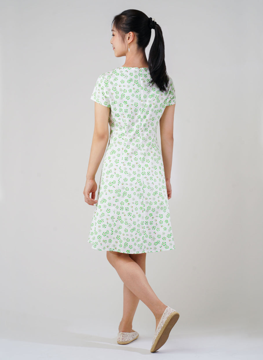 Women's Floral-Print Summer Dress - Green