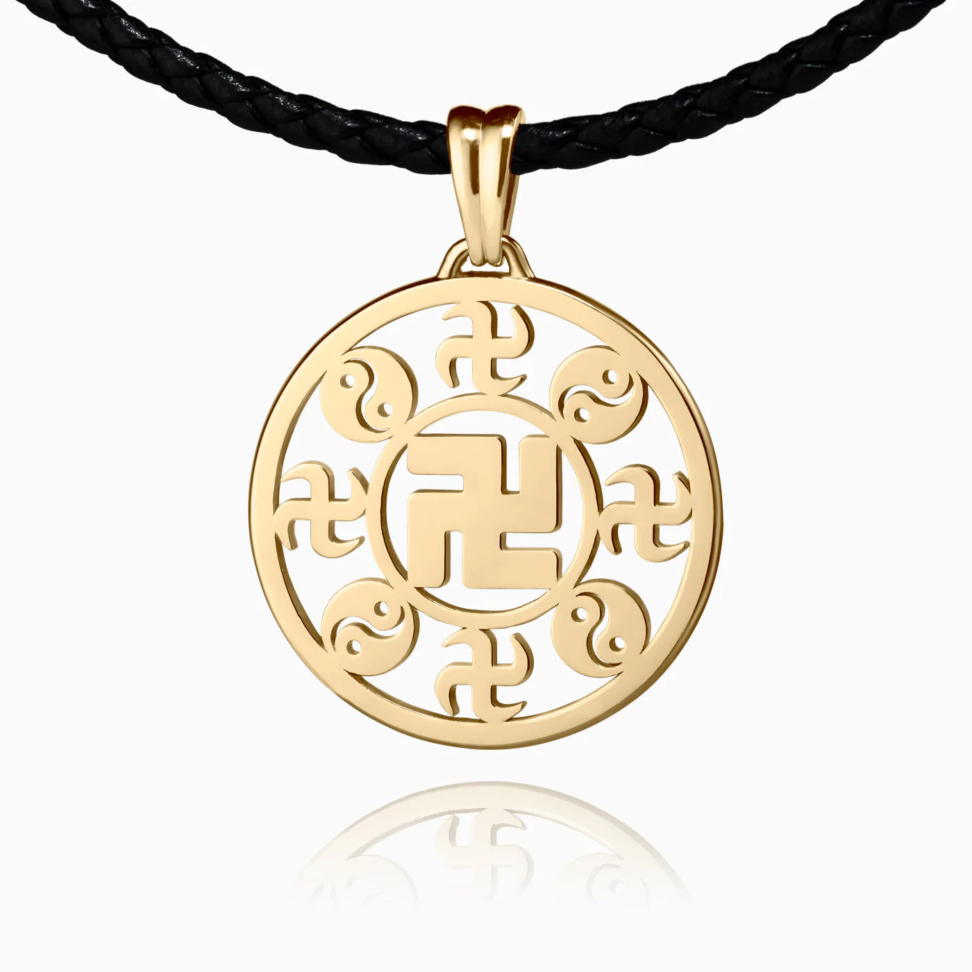 Leather Cord Chain with 18kt Yellow Gold Clasp
