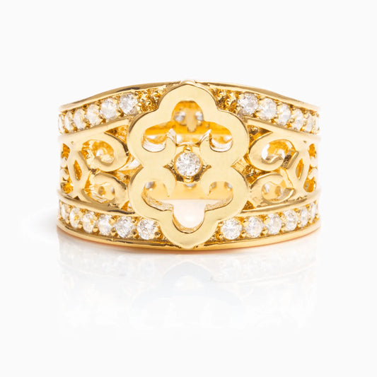 Mongolian Bowls Ring Gold 8